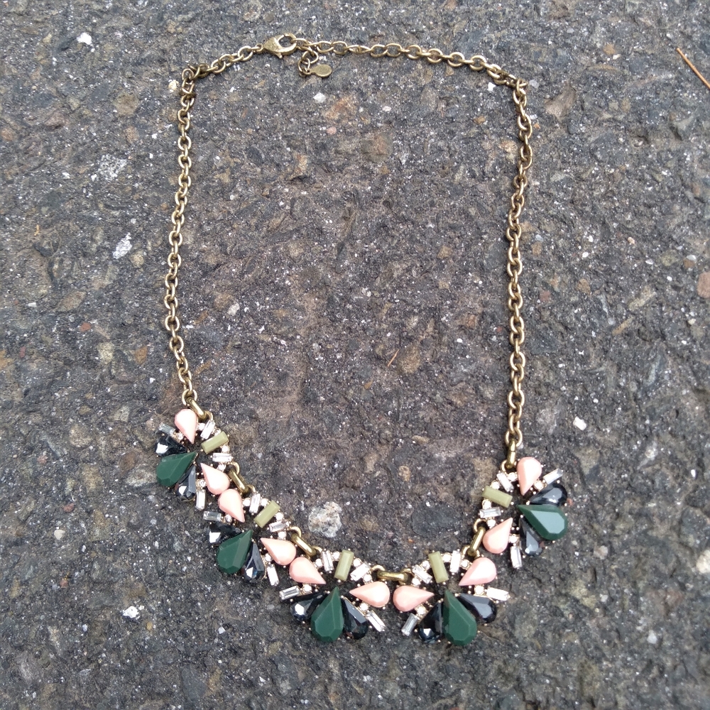 Chunky statement beaded gold color chain necklace